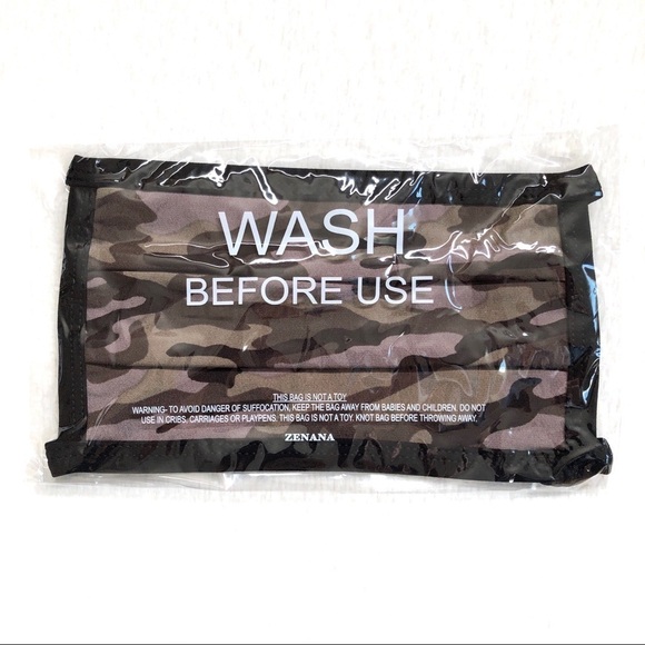 🔴 5 for $10 ONE Zenana Camouflage Print Cotton Face Mask - Picture 4 of 7